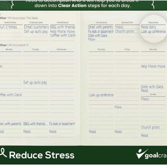 Weekly Planner 90-Day Guided Journal & Productivity Habit Tracker, Leather - Picture 5 of 5